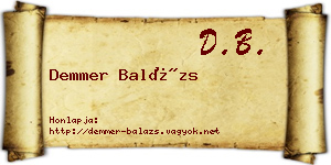 Demmer Balázs névjegykártya