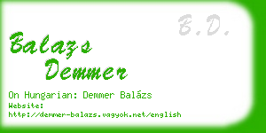 balazs demmer business card