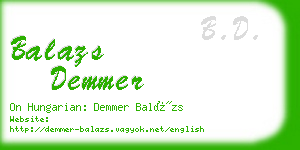 balazs demmer business card